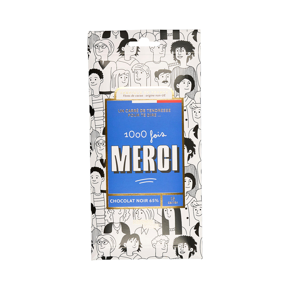 CARRES DE CHOCOLAT NOIR 1000 FOIS MERCI