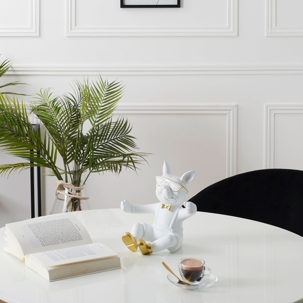 PORTE BOUTEILLE BOULEDOGUE BLANC