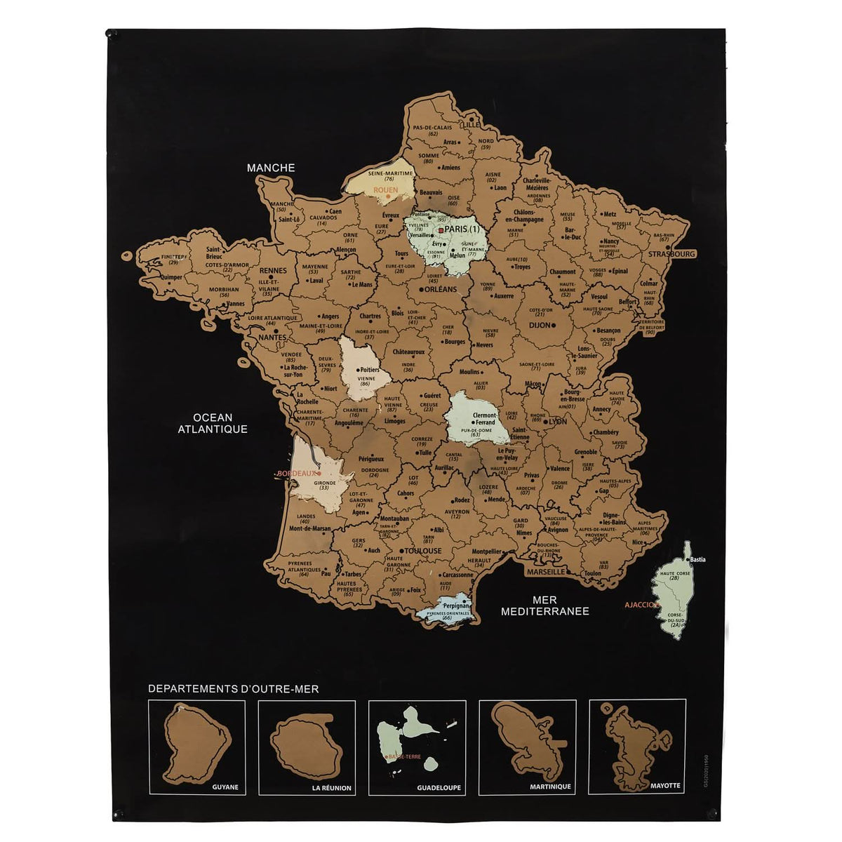 CARTE DE FRANCE À GRATTER