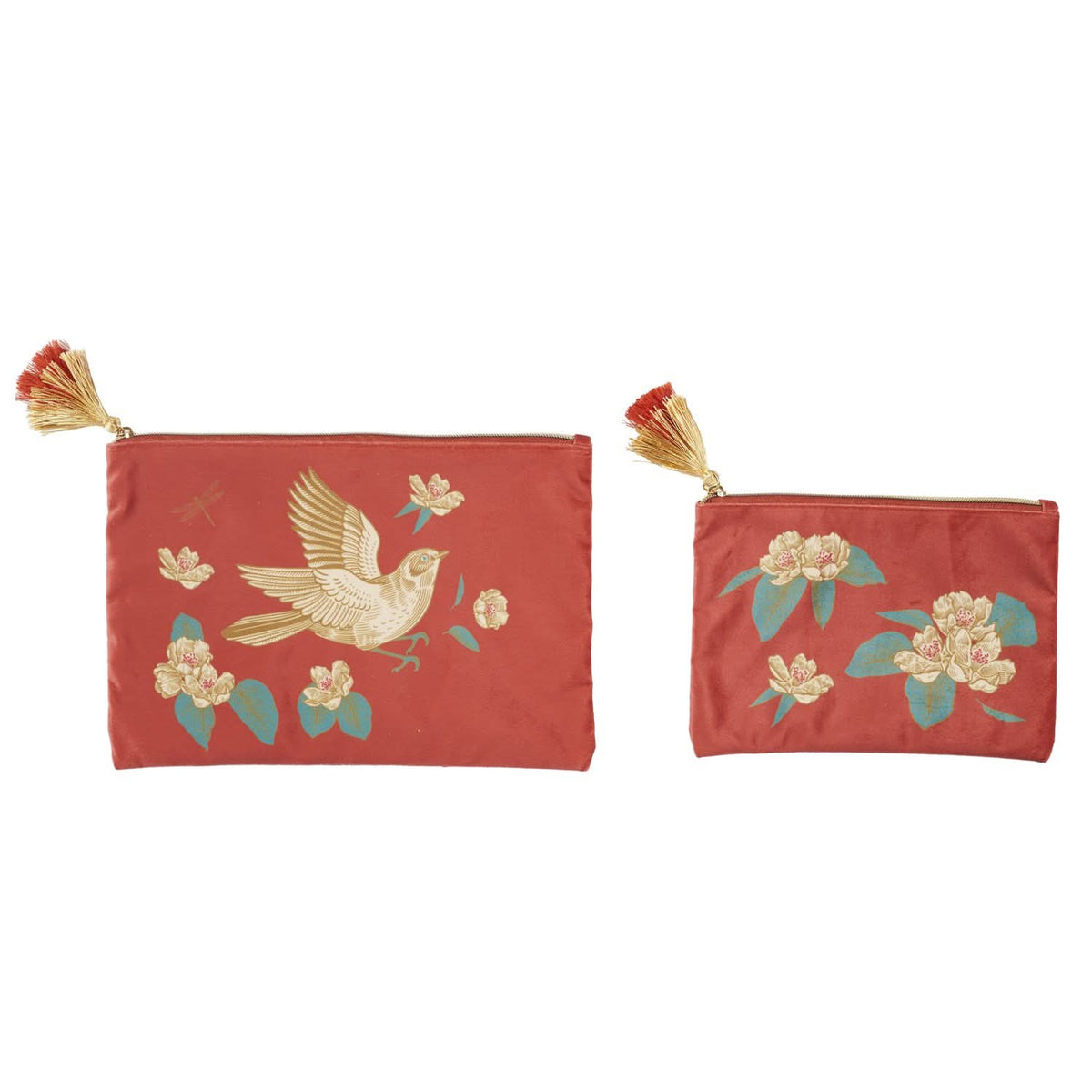 SET DE 2 TROUSSES VELOURS JARDIN D’EDEN (coloris aléatoire)