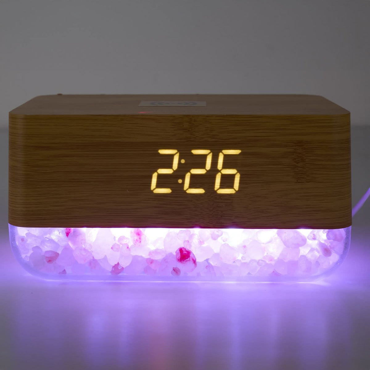 REVEIL CHARGEUR AVEC CRISTAUX DE SEL ROSE