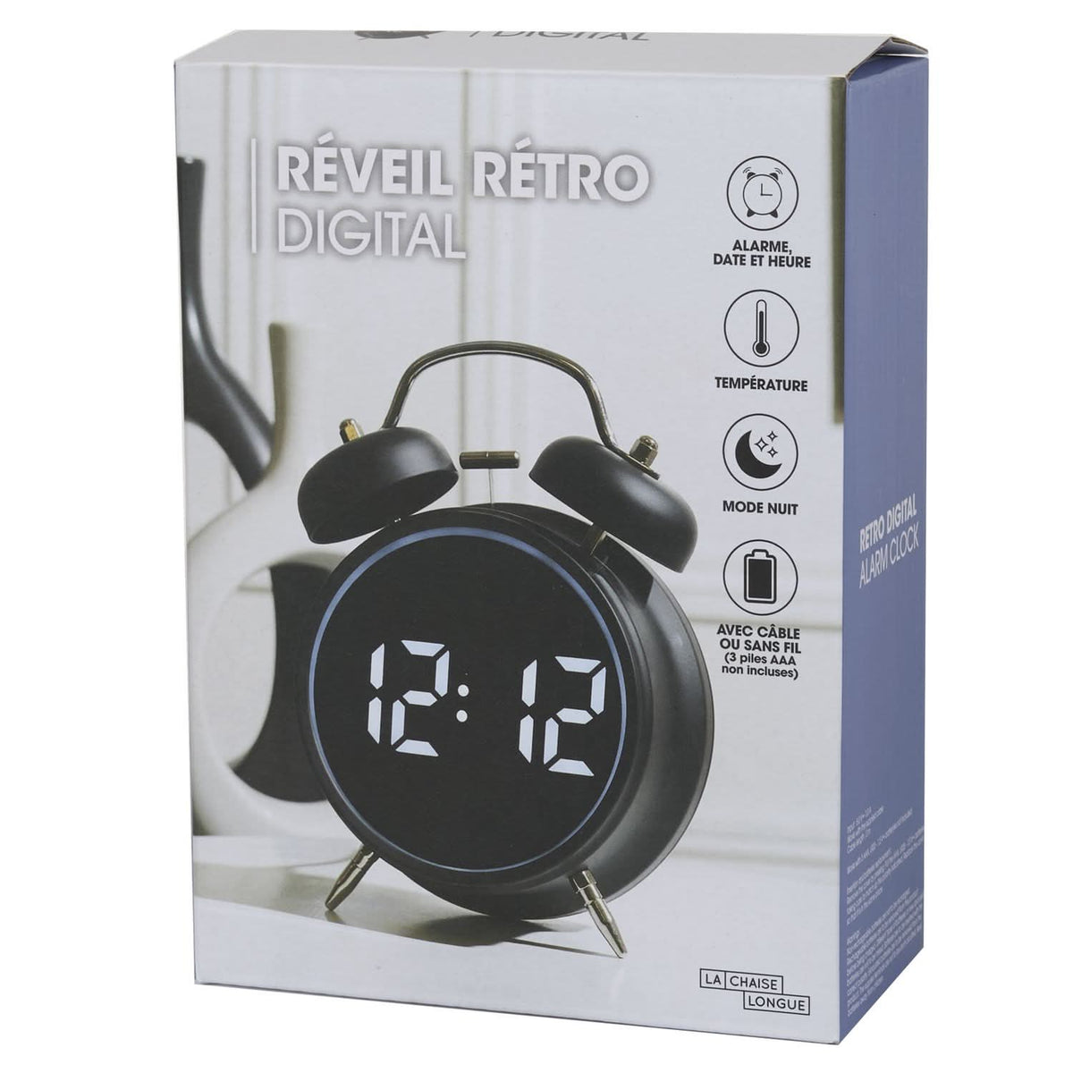 REVEIL RETRO DIGITAL NOIR