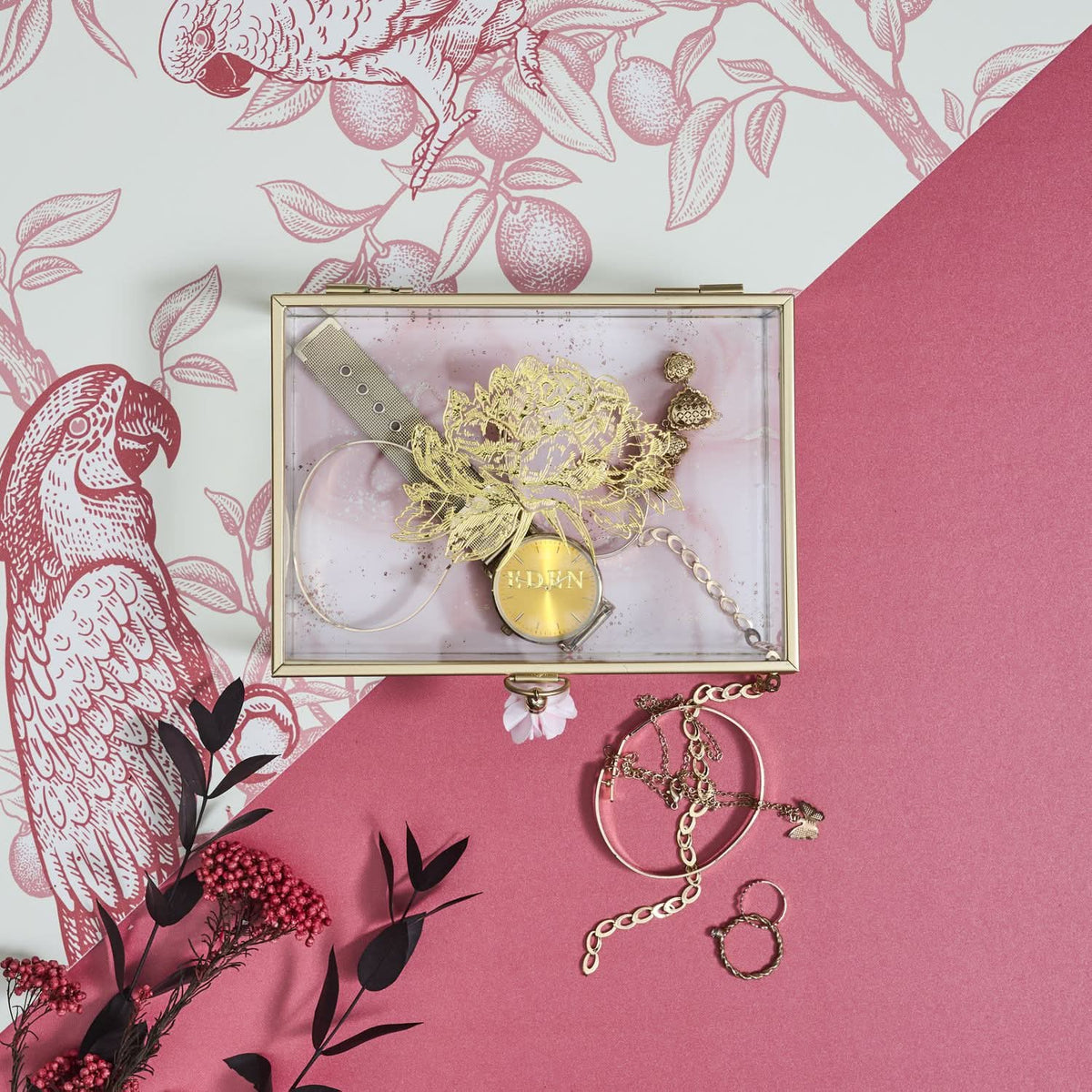 COFFRET A BIJOUX EFFET MARBRE JARDIN D’EDEN