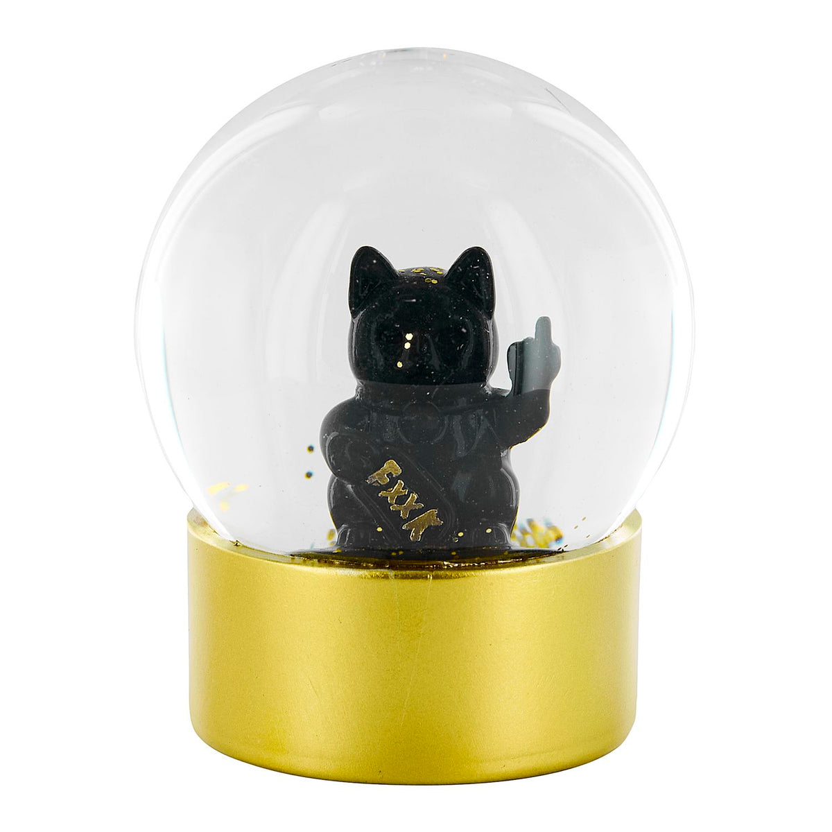 BOULE A NEIGE CHAT F*CK YOU 10 CM NOIR