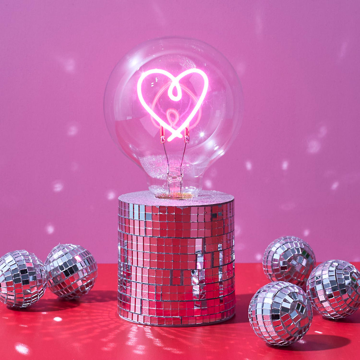 LAMPE AMPOULE DISCO COEUR