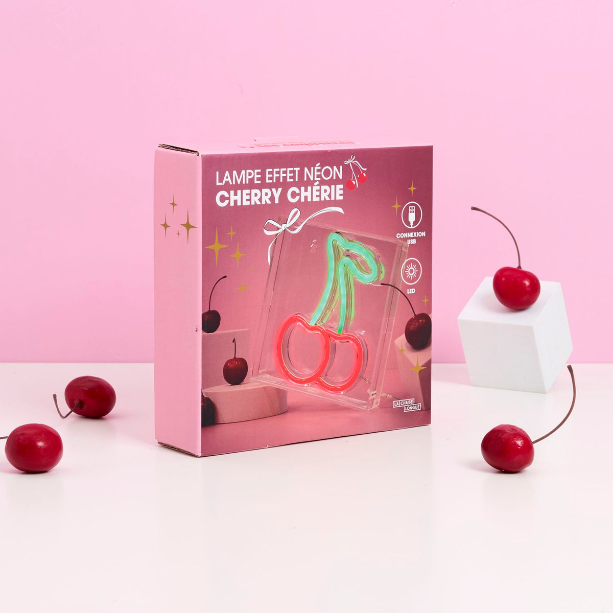 LAMPE EFFET NEON CERISE