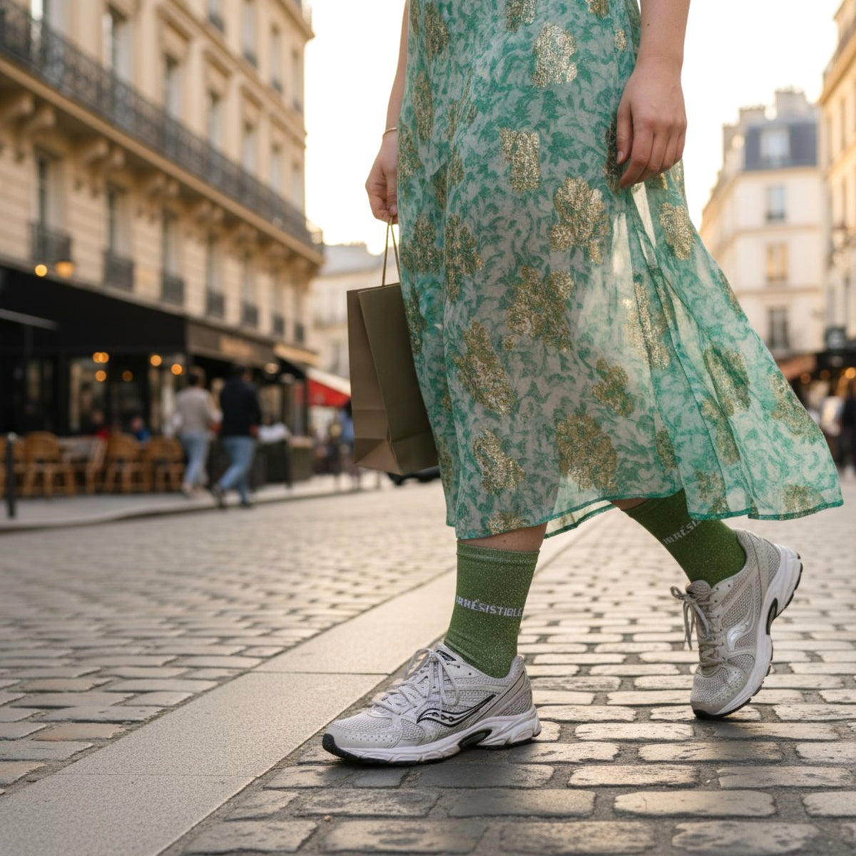 CHAUSSETTES PAILLETTES VERTES IRRESISTIBLE