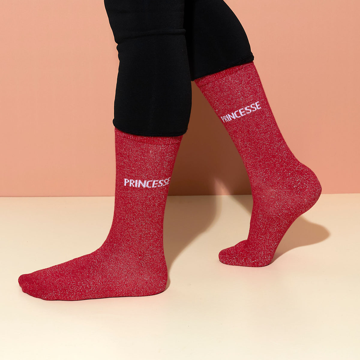CHAUSSETTES PAILLETTES ROUGES PRINCESSE