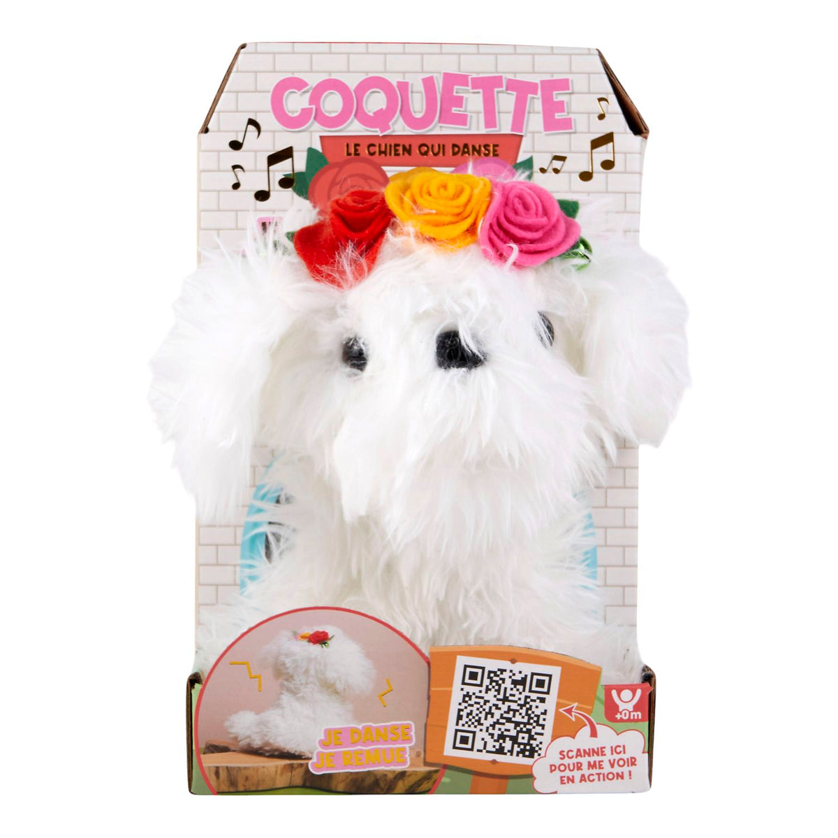 PELUCHE COQUETTE LE CHIEN QUI DANSE