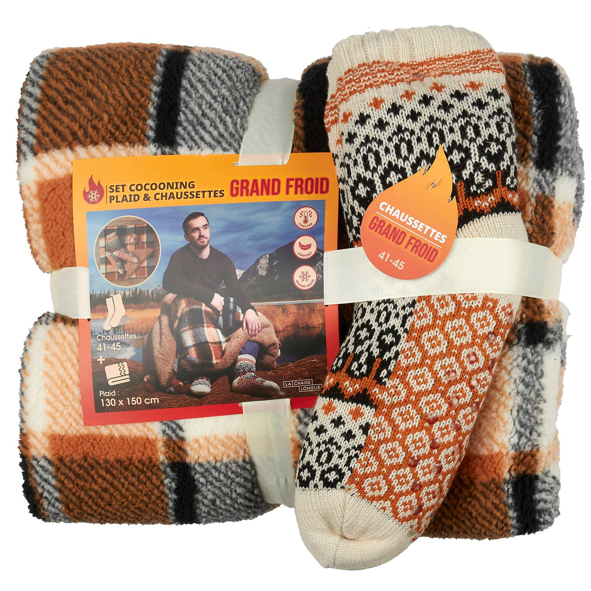 SET COCOONING PLAID ET CHAUSSETTES GRAND FROID