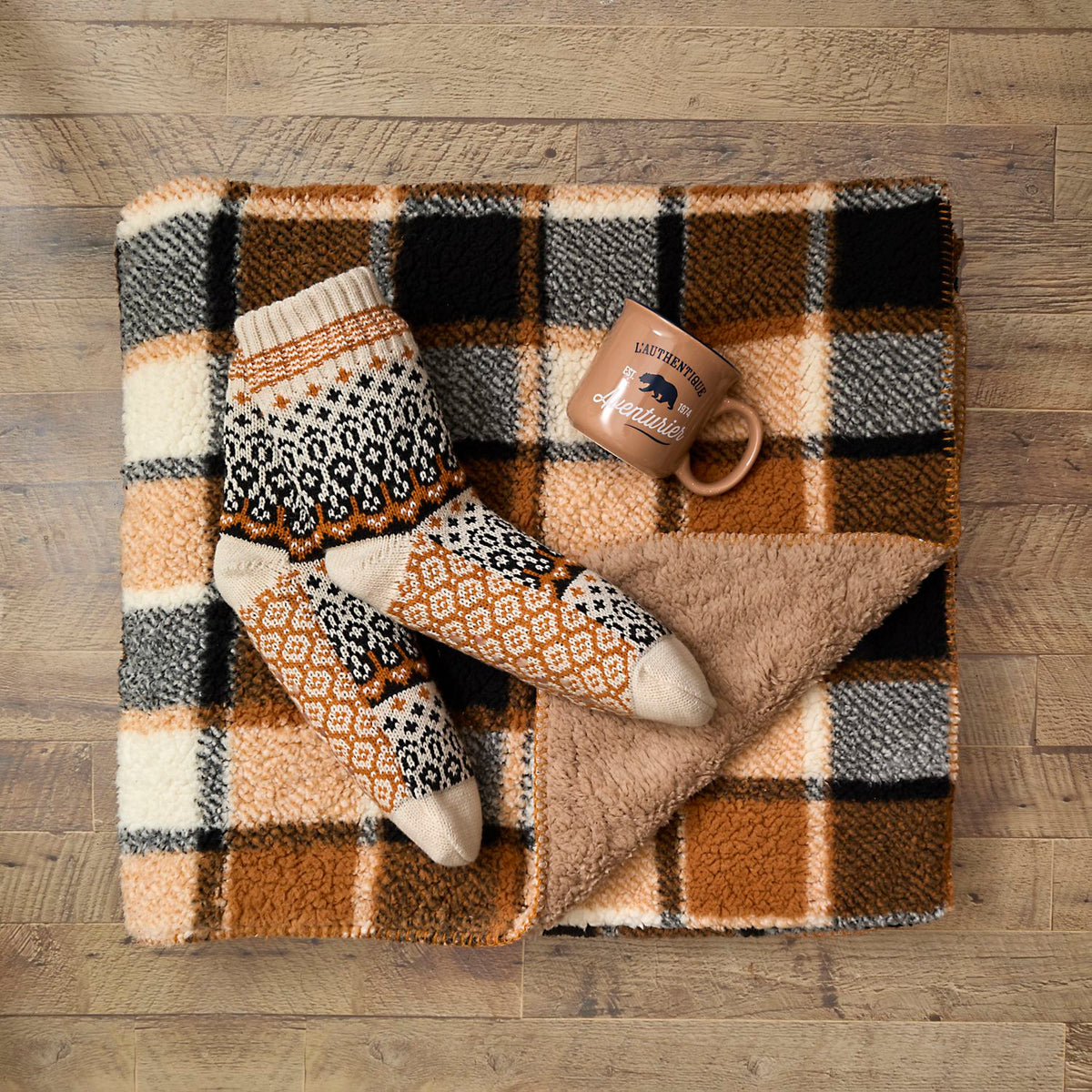 SET COCOONING PLAID ET CHAUSSETTES GRAND FROID