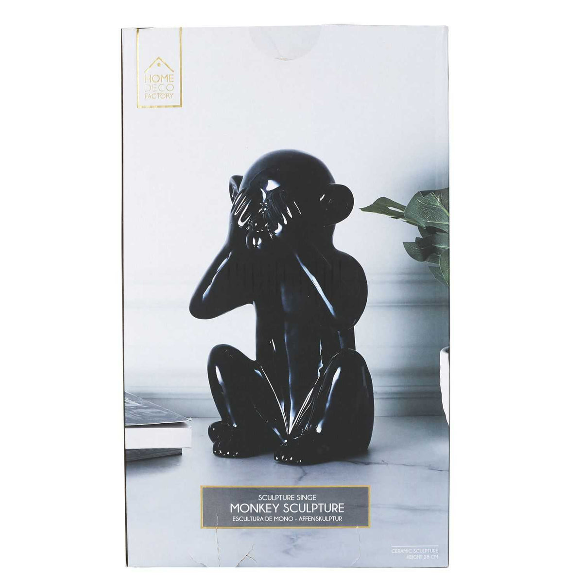 STATUE SINGE NOIR H28CM