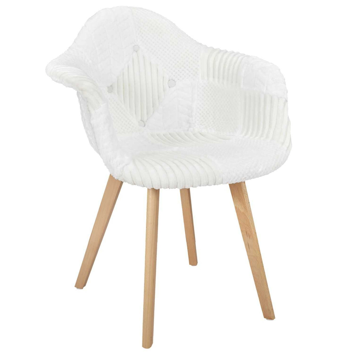 FAUTEUIL SCANDINAVE PATCHWORK BLANC