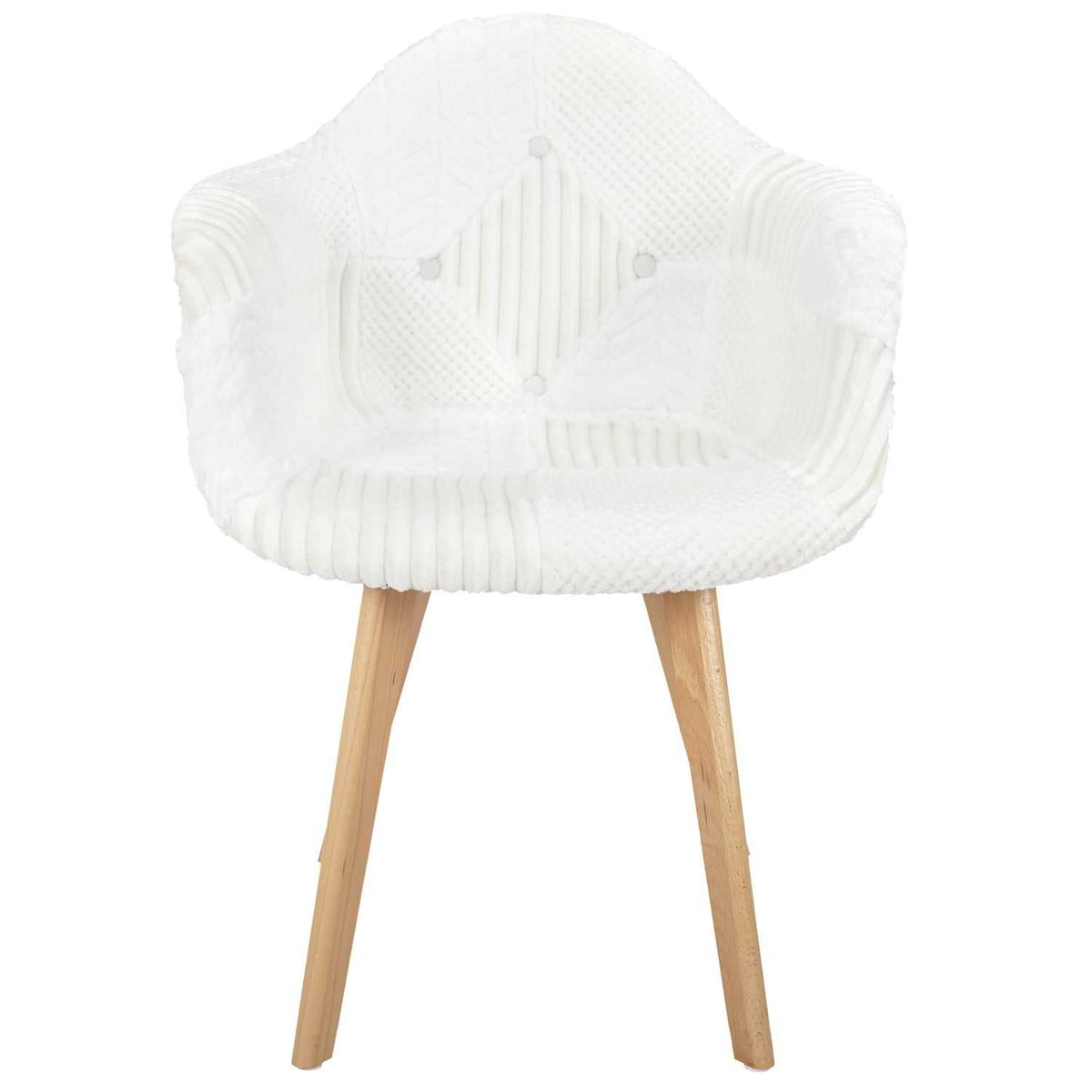 FAUTEUIL SCANDINAVE PATCHWORK BLANC