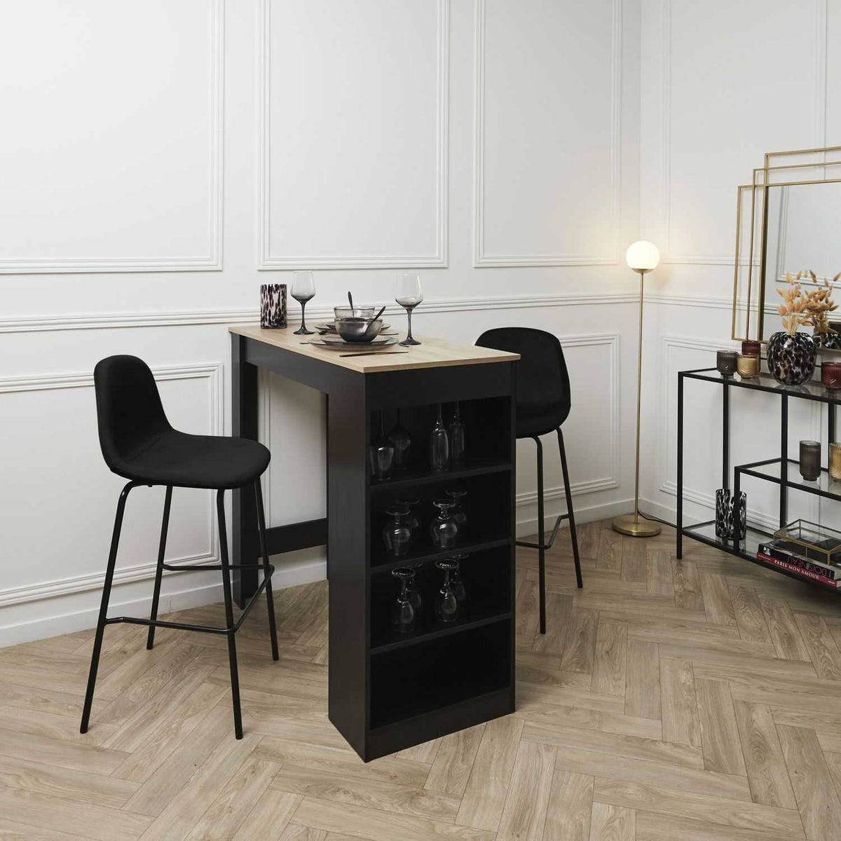 CHAISE DE BAR GIULIA NOIR