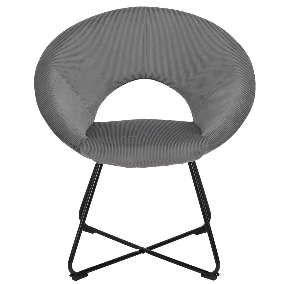 FAUTEUIL ROND VELOURS COTELE GIULIA GRIS