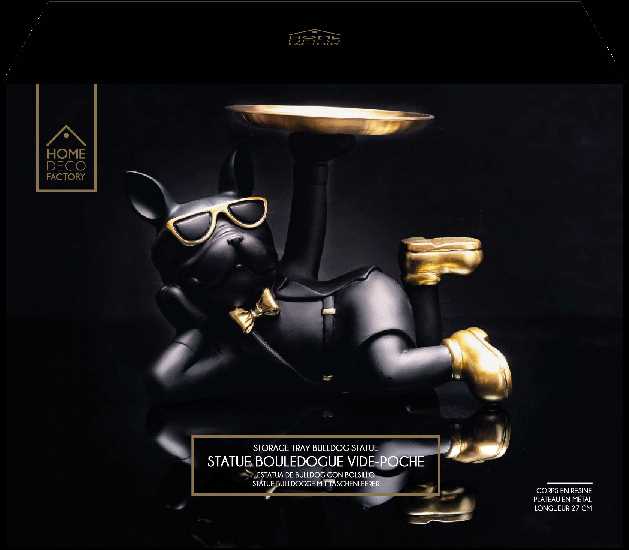 STATUE BULLDOG NOIR VIDE POCHE