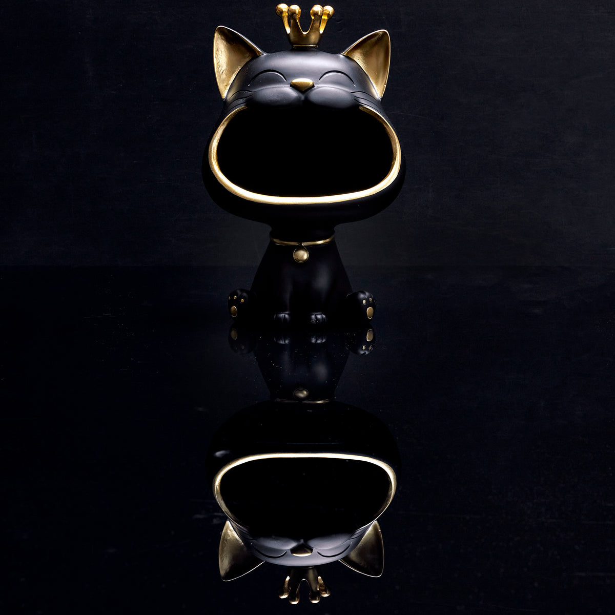 STATUE CHAT NOIR VIDE POCHE