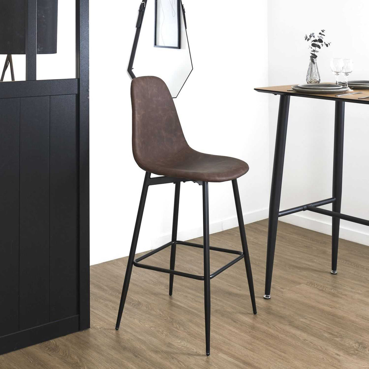 CHAISE DE BAR AMBER MARRON