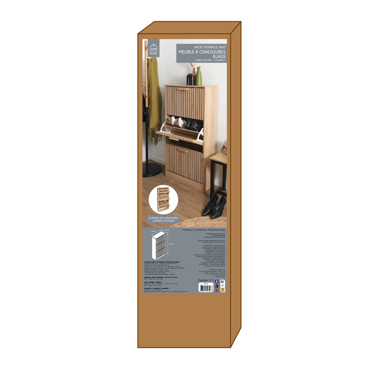 MEUBLE A CHAUSSURES 3 PORTES KLAUS