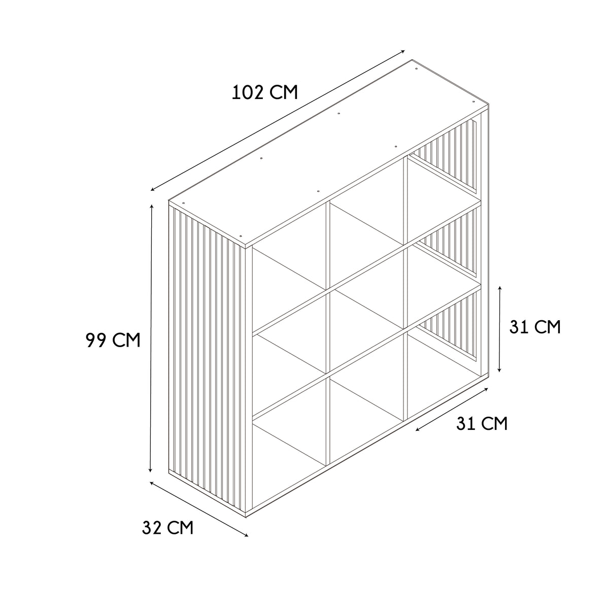 RANGEMENT MODULABLE 9 CASES KLAUS