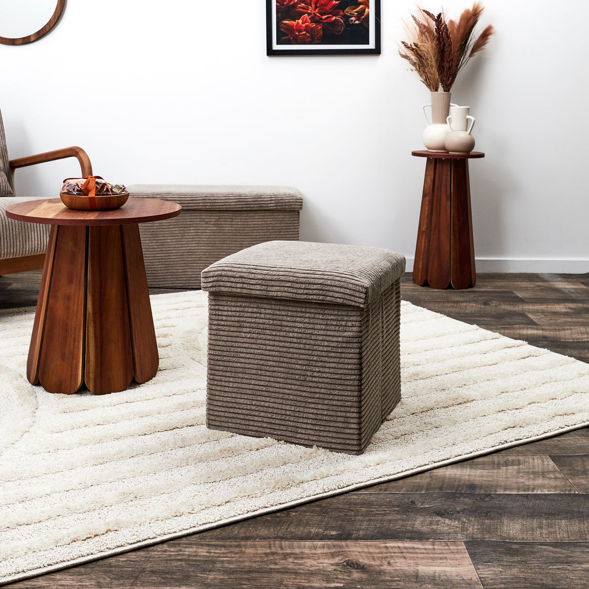 COFFRE POUF PLIABLE COTELE SCOTT TAUPE
