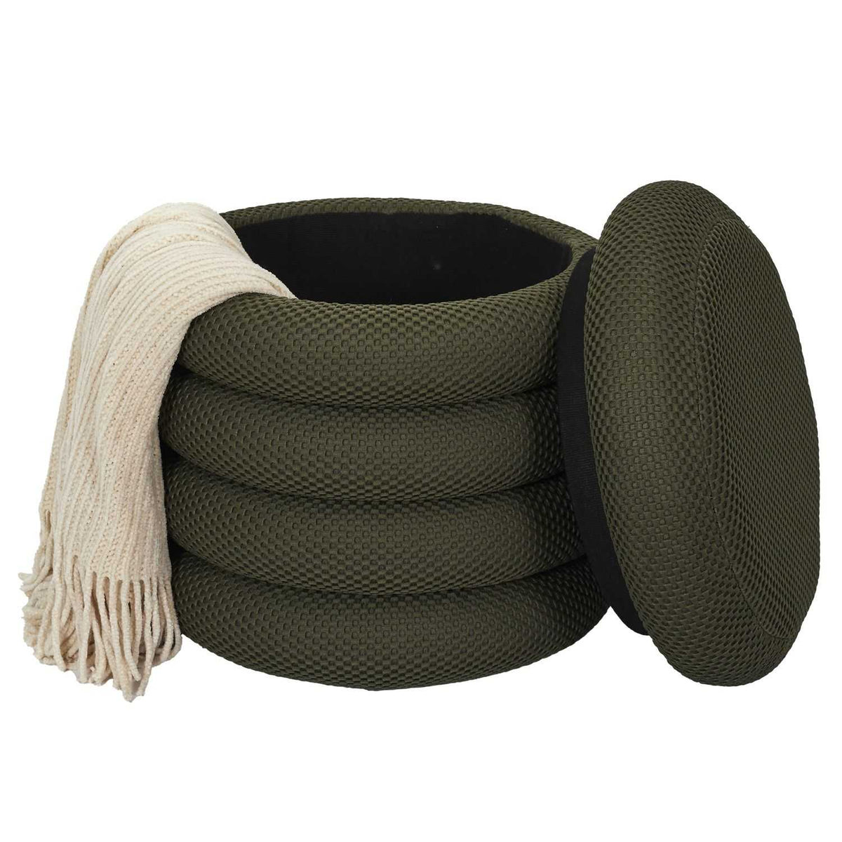POUF RANGEMENT ATOME KAKI
