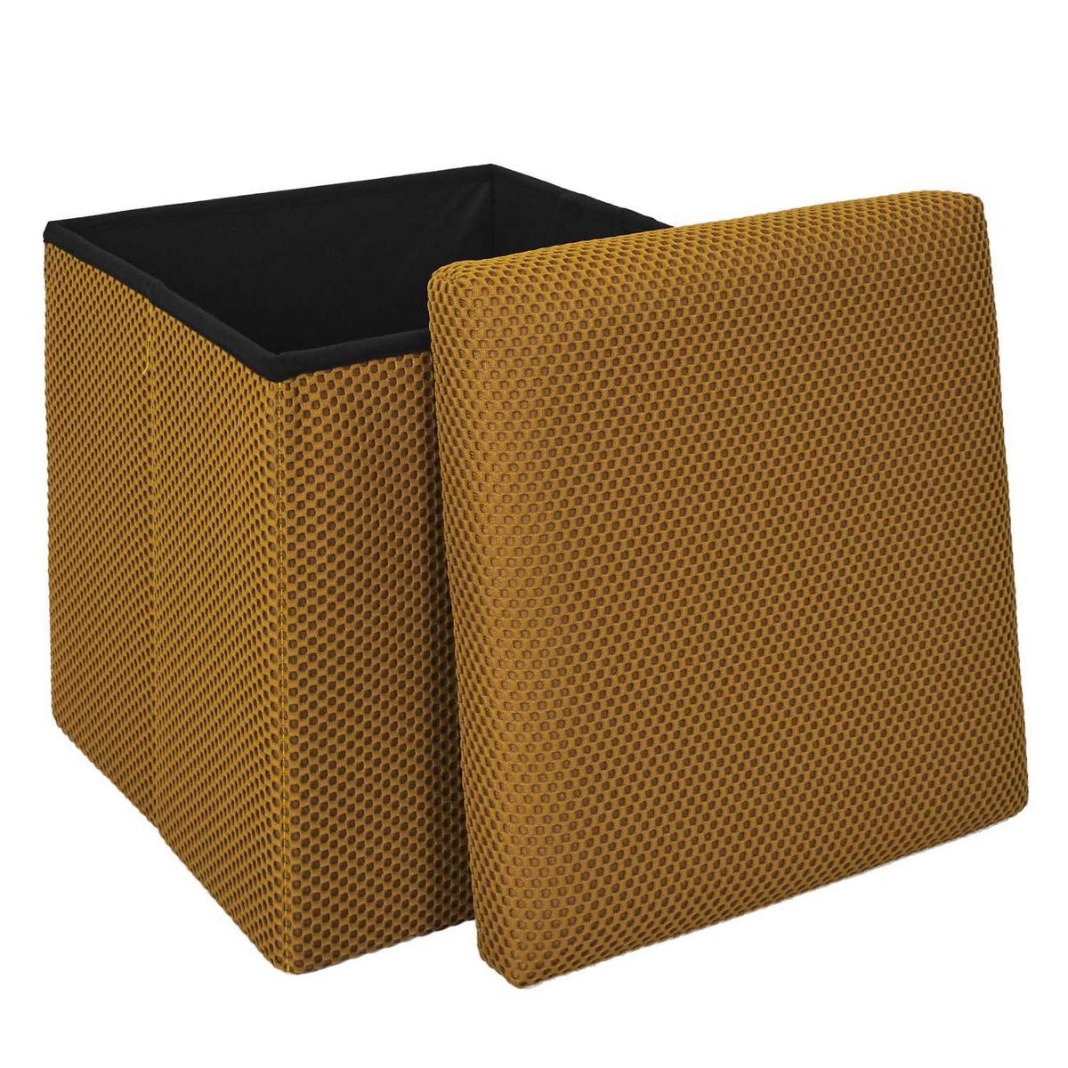 COFFRE POUF PLIABLE ATOME JAUNE