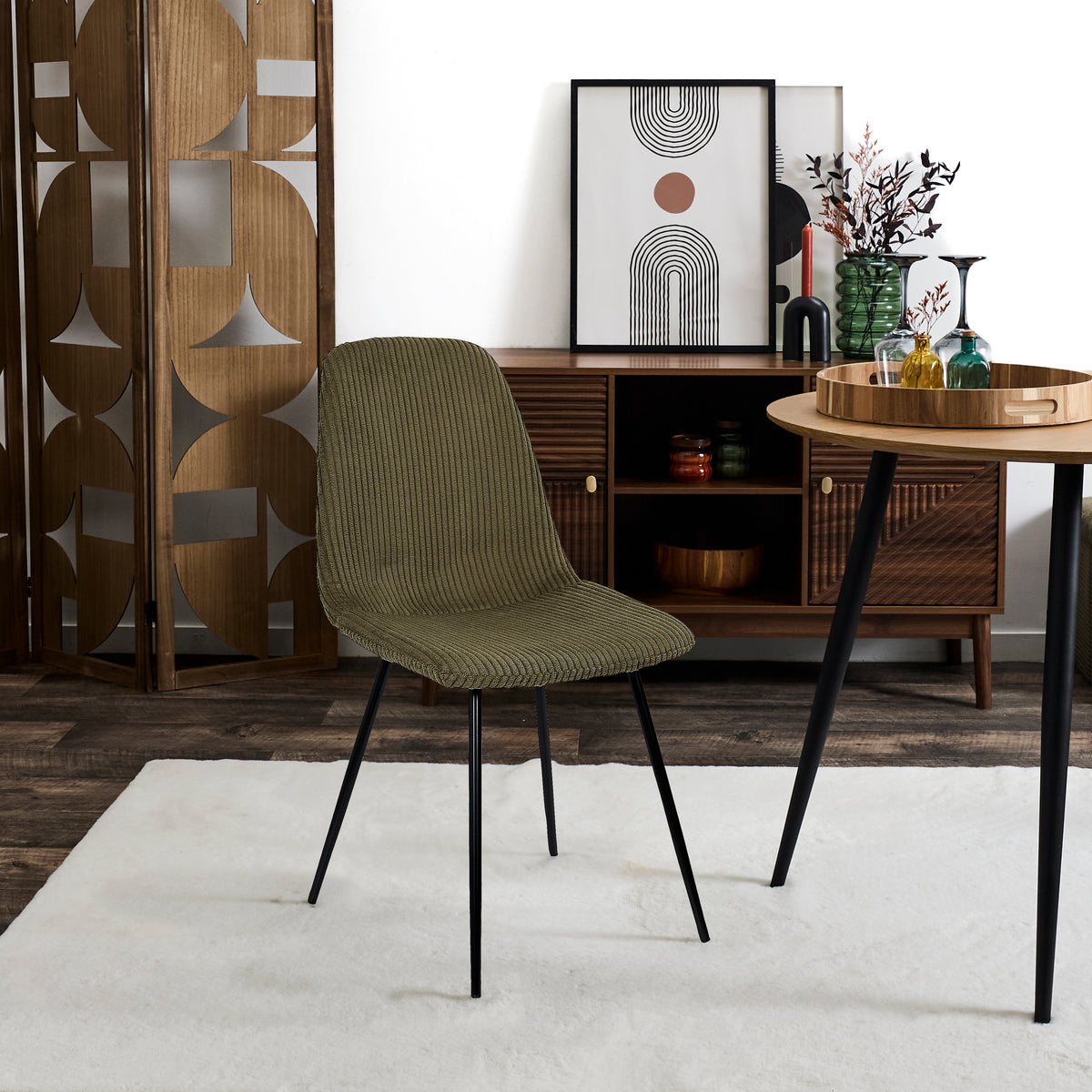 CHAISE COTELE SCOTT VERT - LOT DE 4