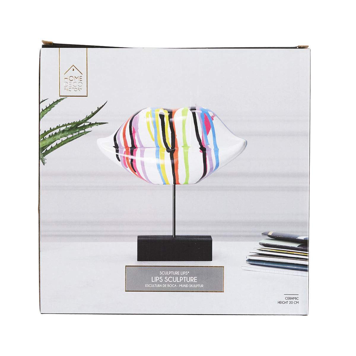 DECO A POSER BOUCHE MULTICOLORE H20CM