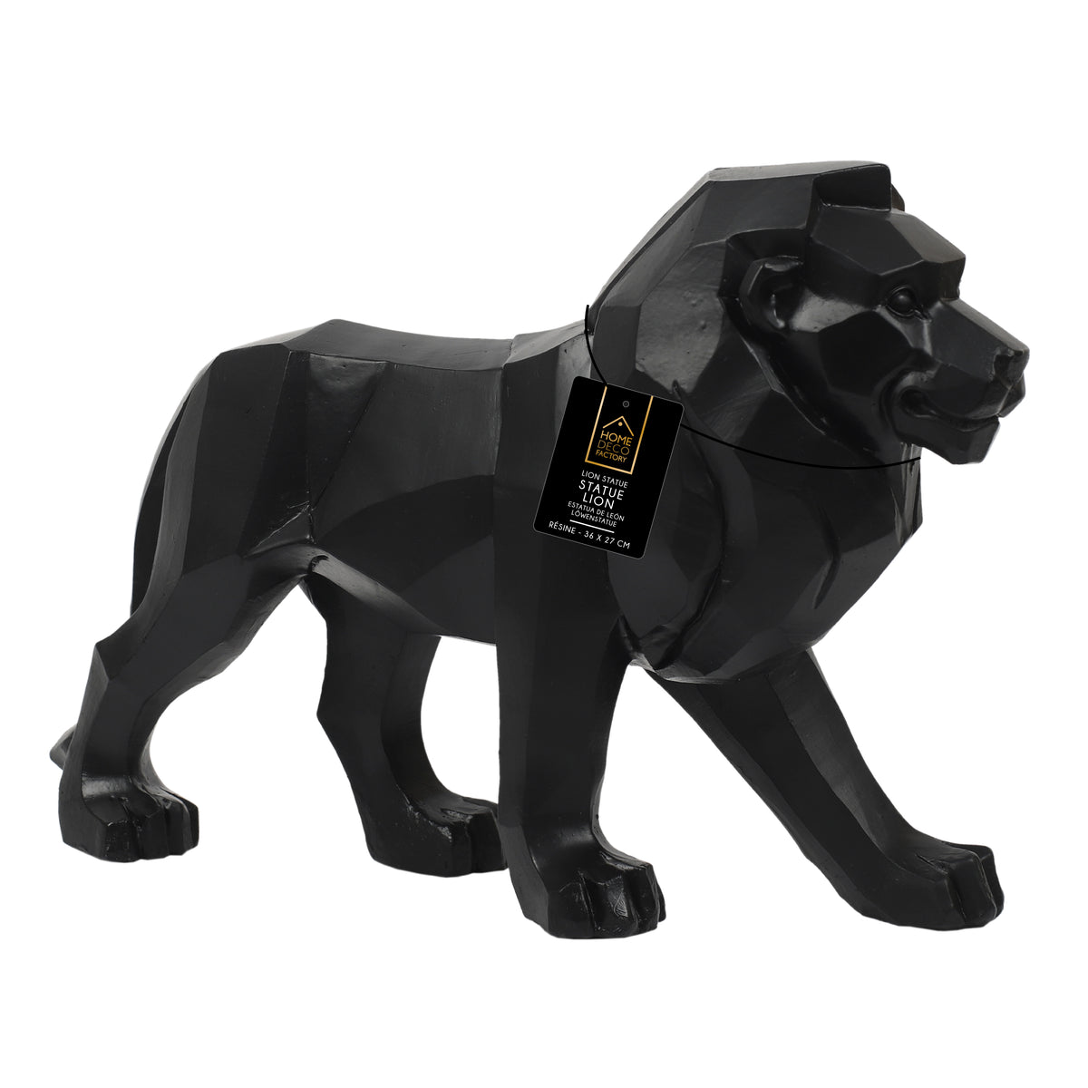 LION ORIGAMI NOIR L33CM