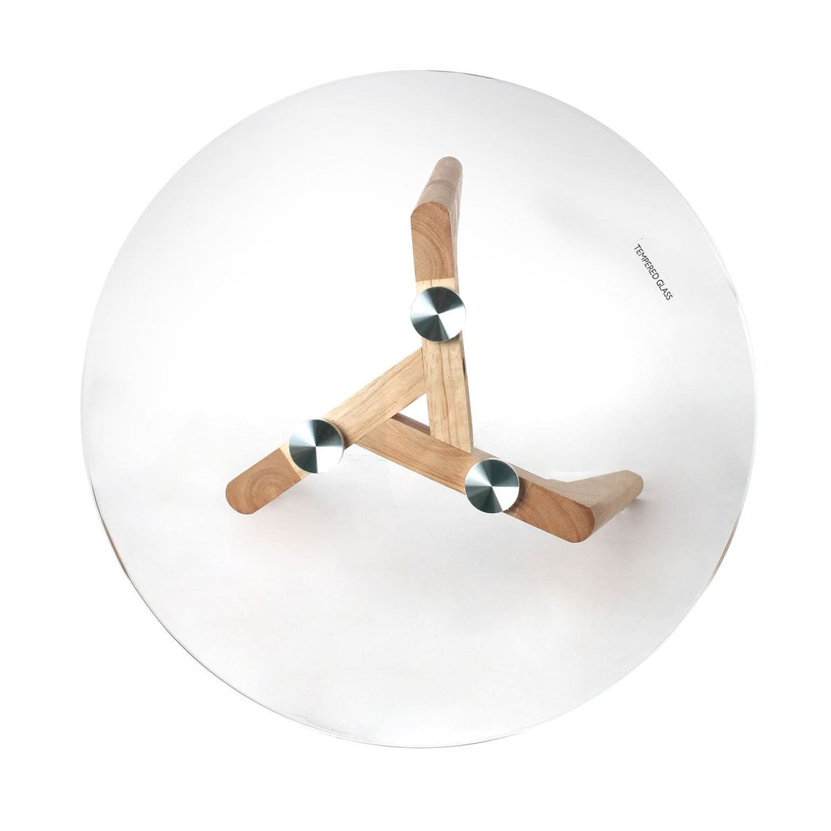 TABLE GIGOGNE EN VERRE TREMPE PLATEAU ROND X2