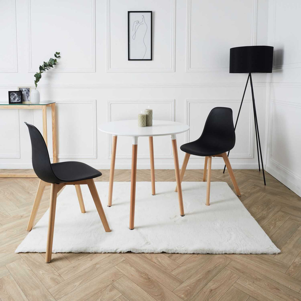 TABLE DE REPAS BLANCHE RONDE