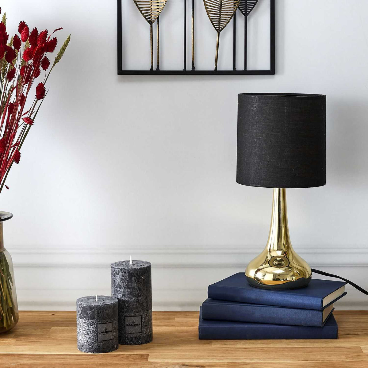 LAMPE TOUCH DORE NOIR