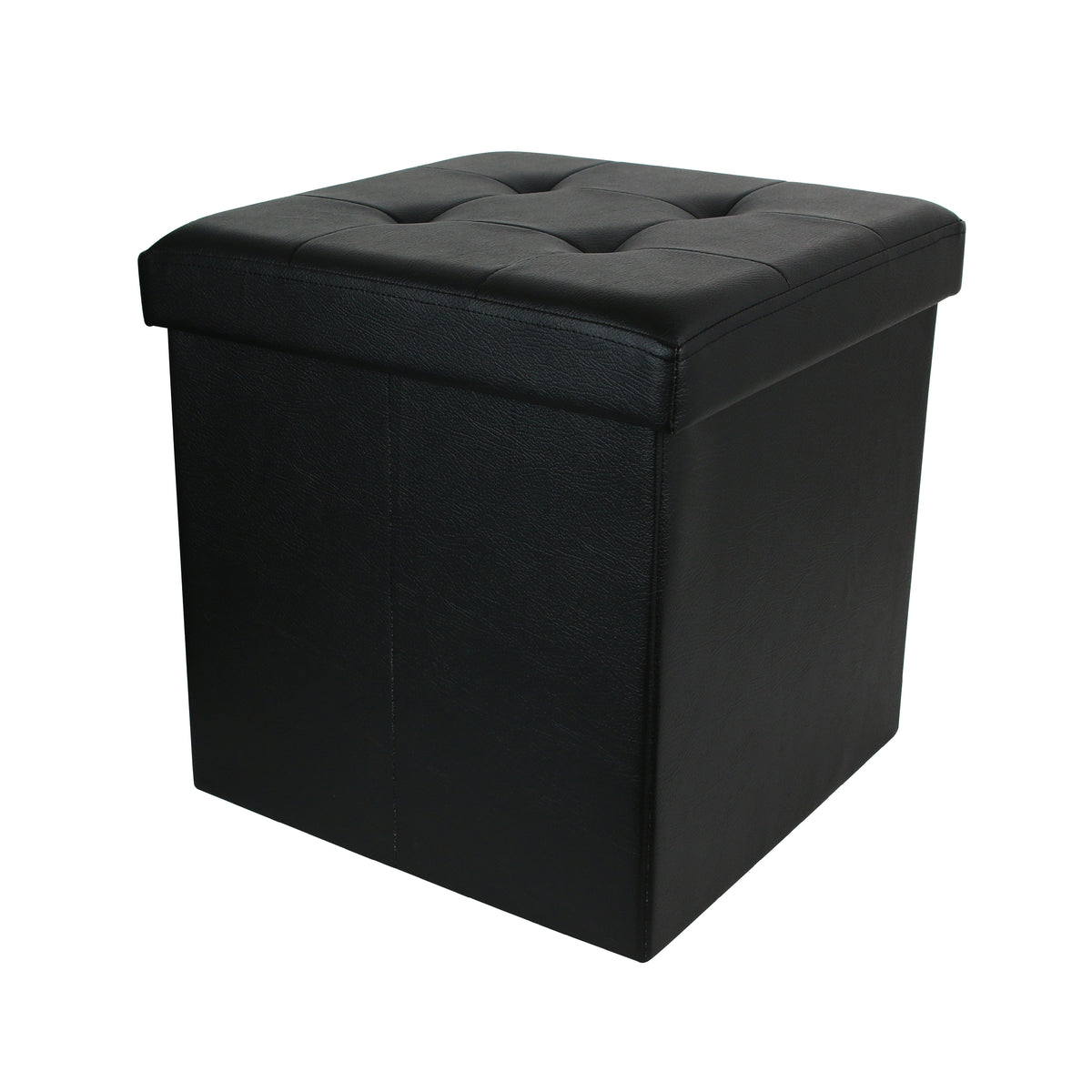 COFFRE POUF PLIABLE PU NOIR