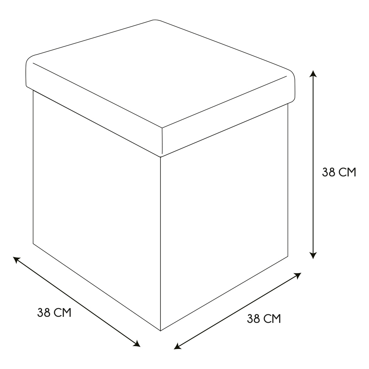 COFFRE POUF PLIABLE PU NOIR