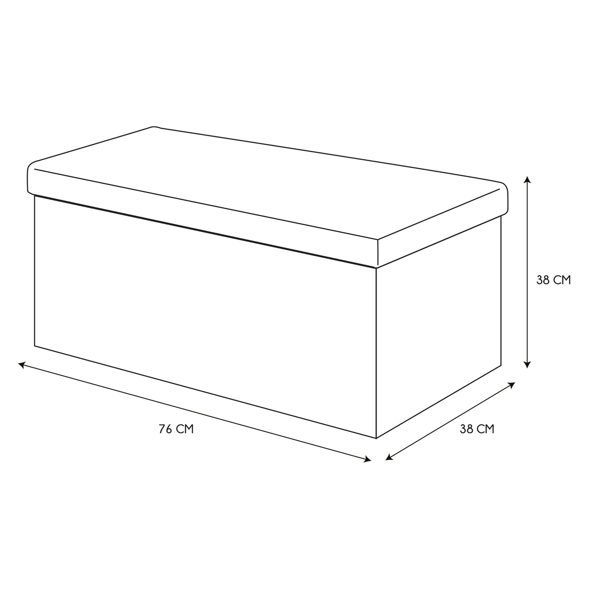 COFFRE BANC PLIABLE PU NOIR