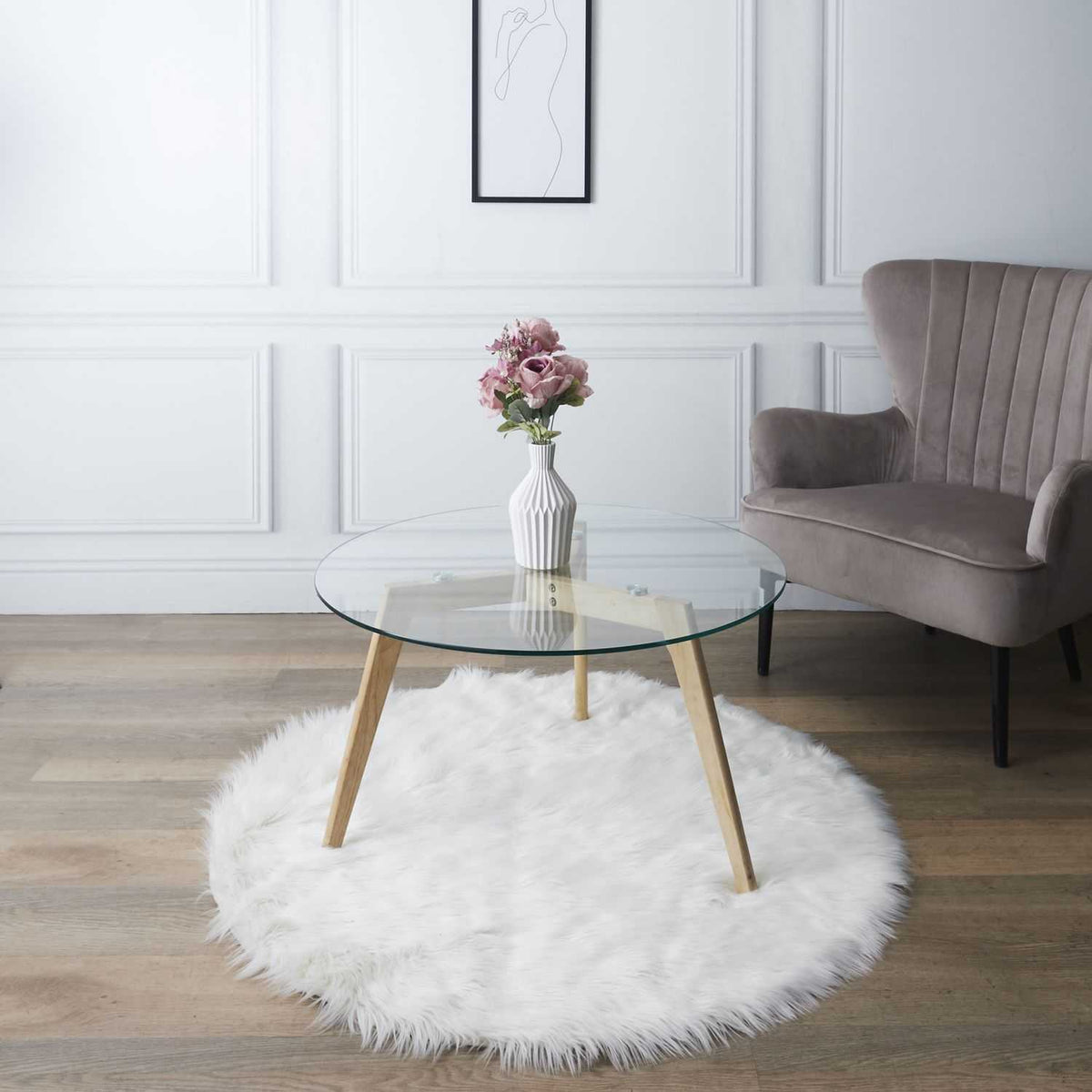 TABLE RONDE EN VERRE DIAM 80CM