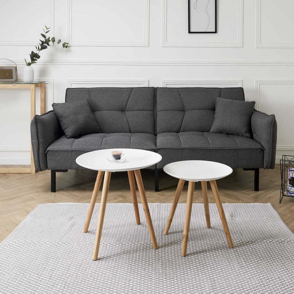 TABLE GIGOGNE RONDE RELIEF GOUTTELETTE - LOT DE 2