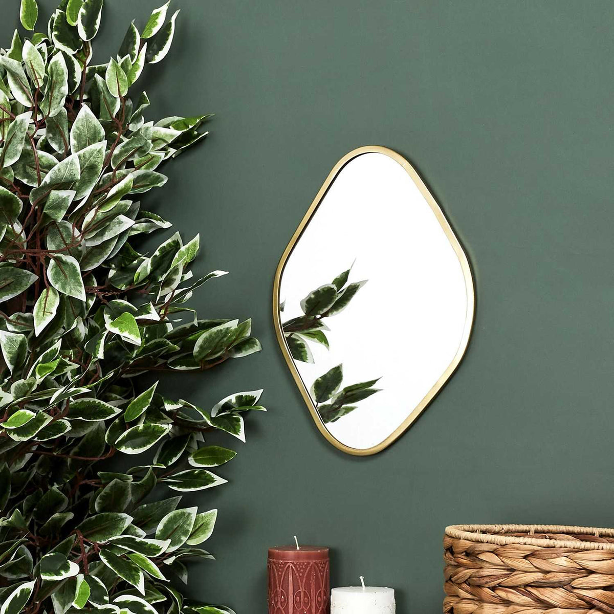 MIROIR DECO CONTOUR DECO DORE LOSANGE