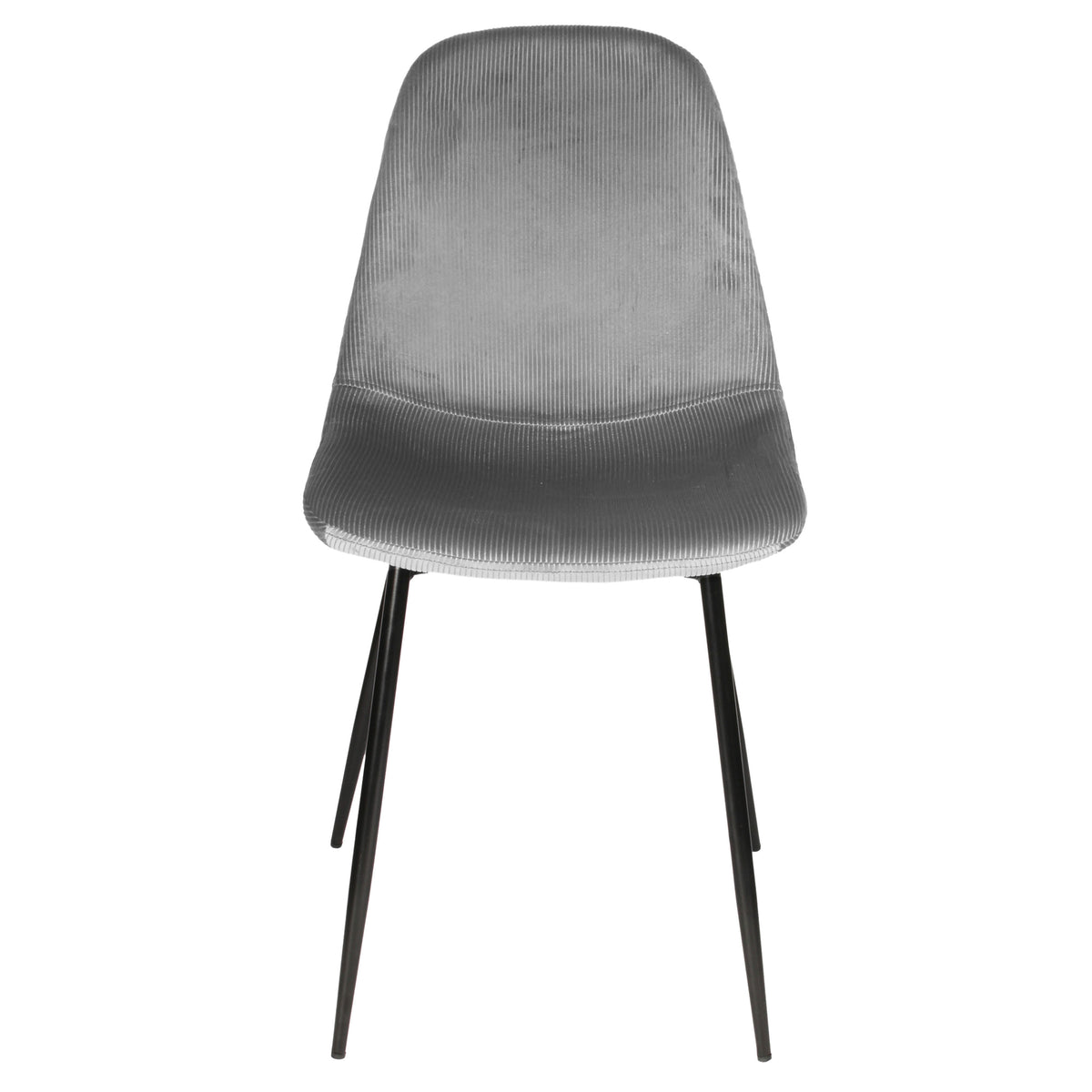 CHAISE VELOURS COTELE GIULIA GRIS - LOT DE 4