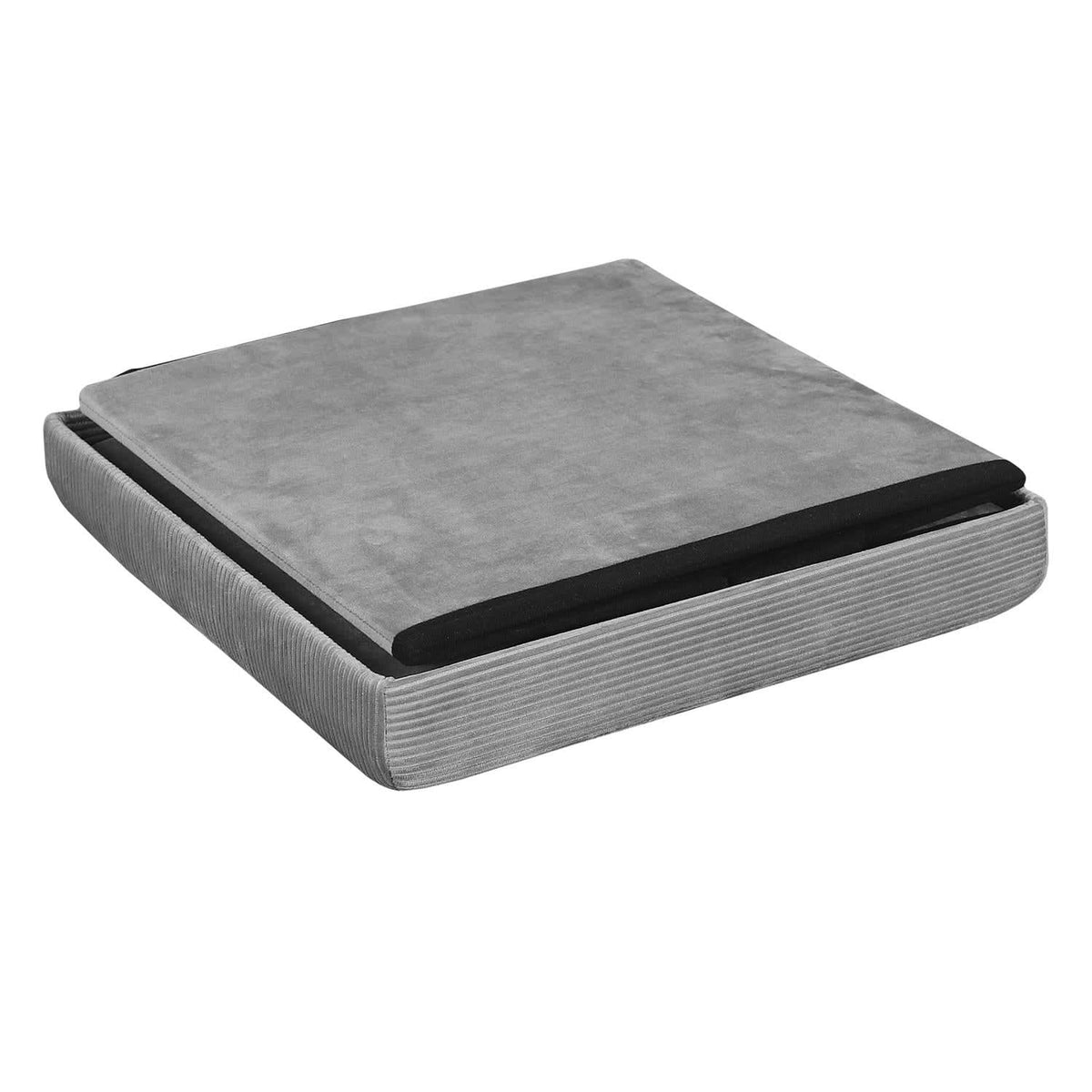 COFFRE POUF PLIABLE VELOURS COTELE GIULIA GRIS