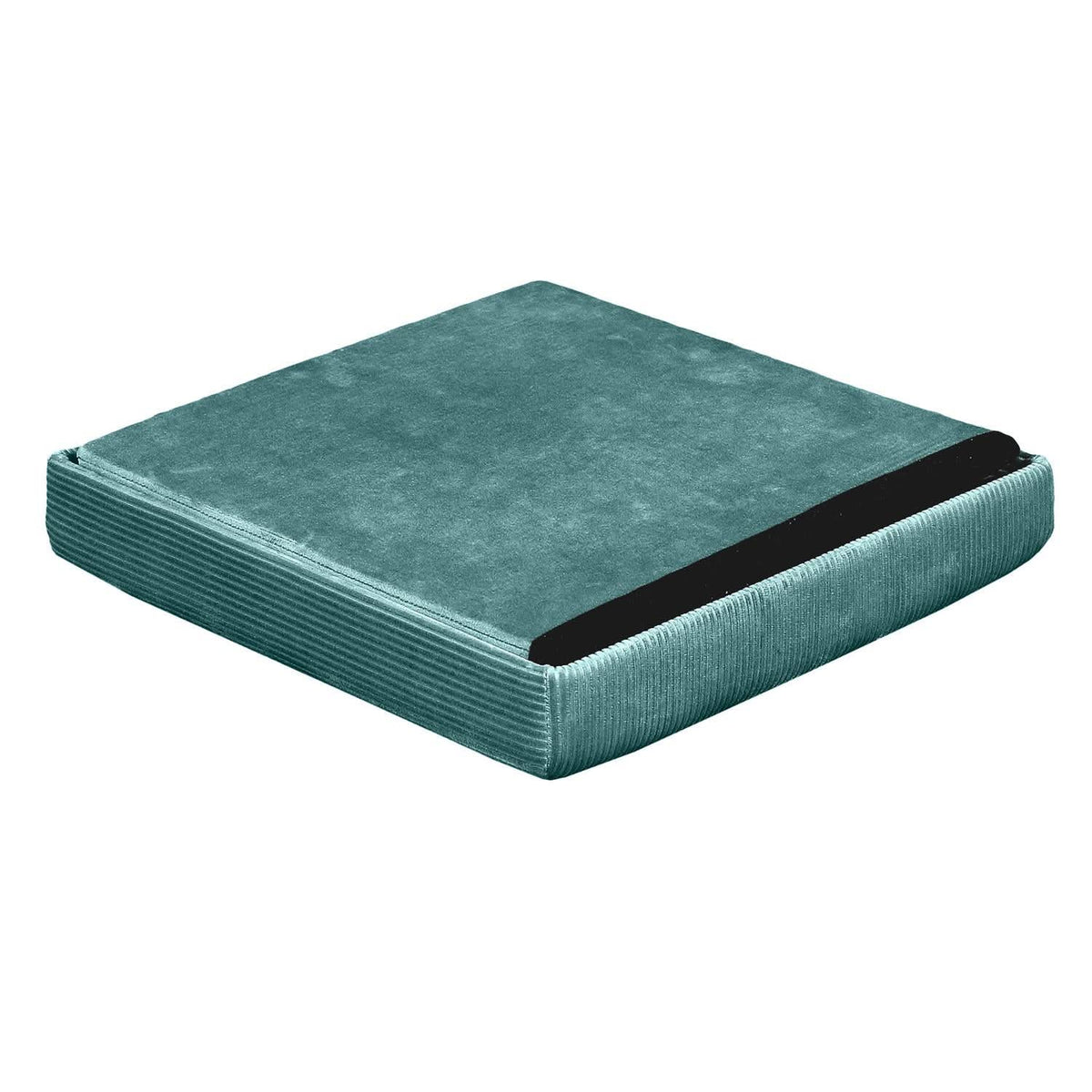COFFRE POUF PLIABLE VELOURS COTELE GIULIA BLEU