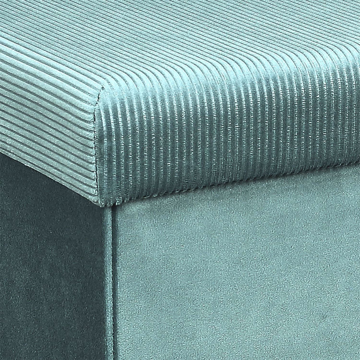 COFFRE POUF PLIABLE VELOURS COTELE GIULIA BLEU