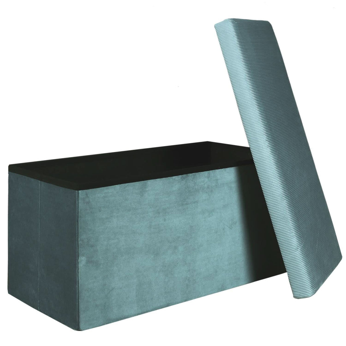 COFFRE BANC PLIABLE VELOURS COTELE GIULIA BLEU