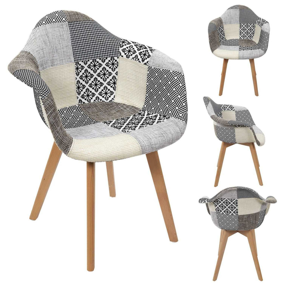 FAUTEUIL PATCHWORK GRIS