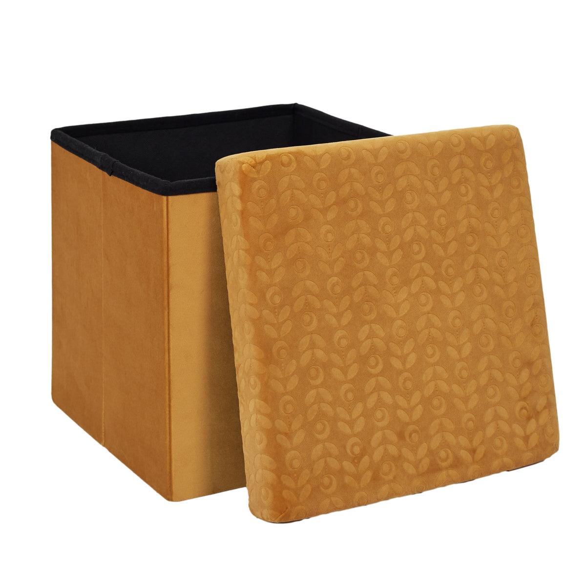 COFFRE POUF PLIABLE RETRO MOUTARDE