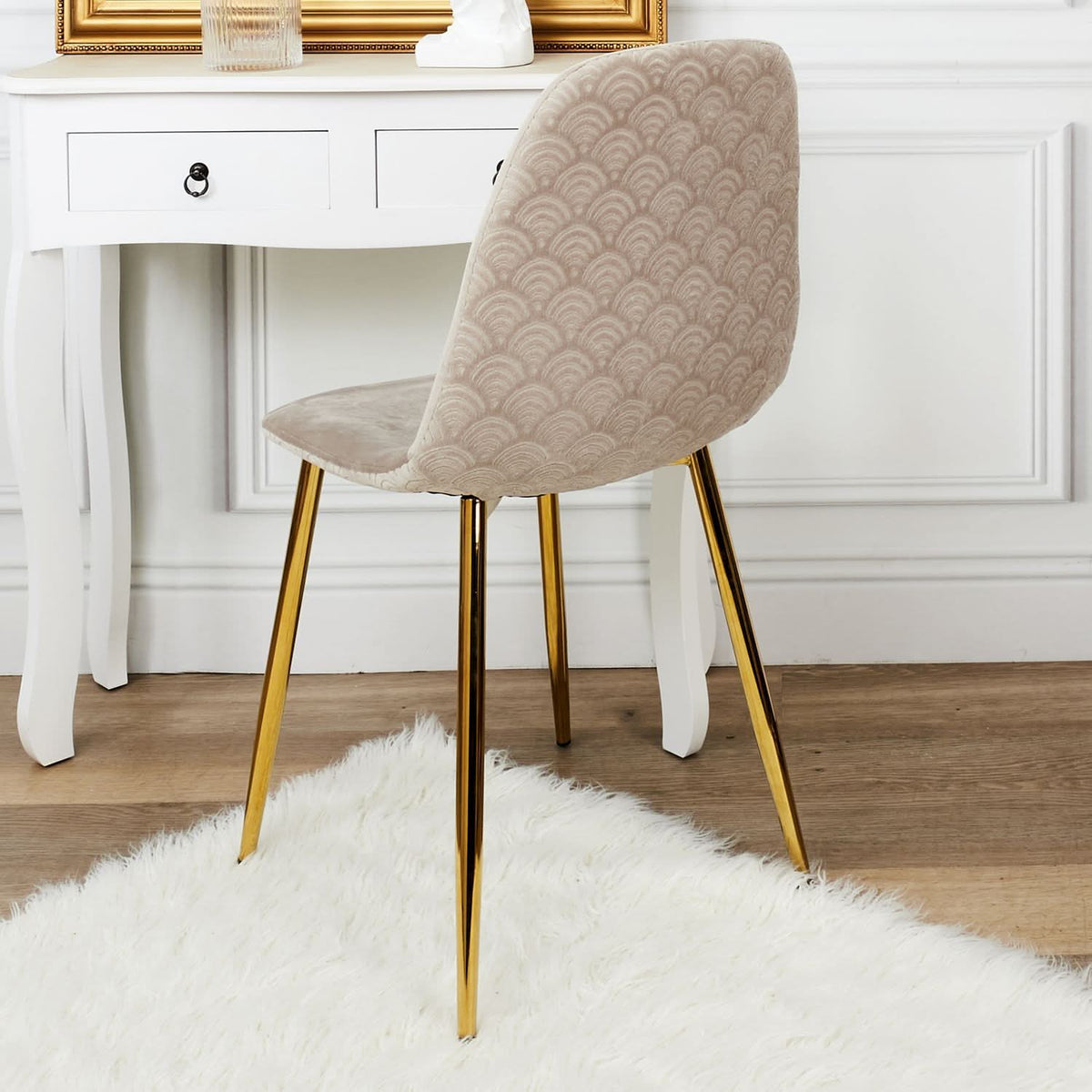 CHAISE PIEDS DORE - Lot de 4