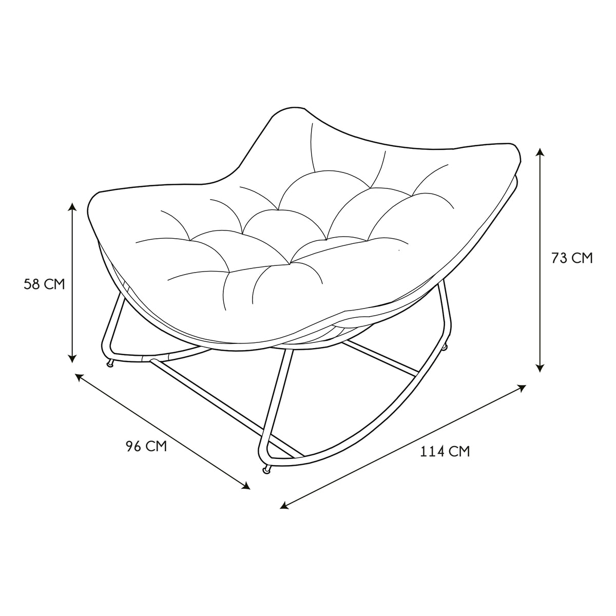 FAUTEUIL A BASCULE TULUM COUSSIN BEIGE