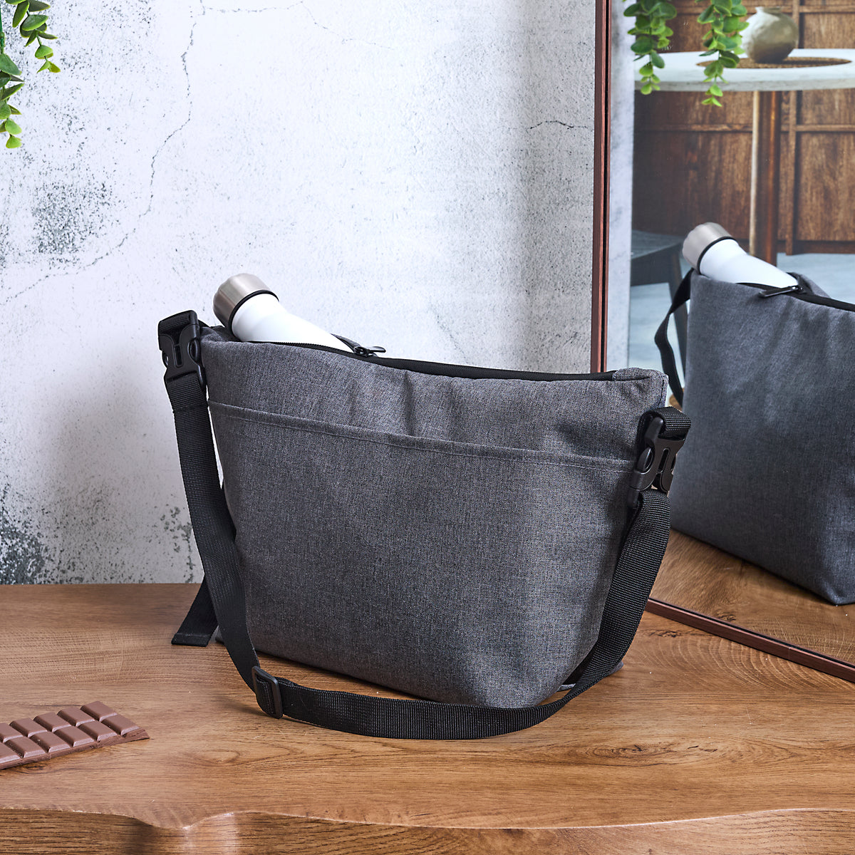LUNCH BAG ISOTHERME GRIS ZIPPE 7L